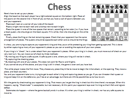 Chess Cheat Sheet Free Chess Rules (Cheat Sheet) Free Printable